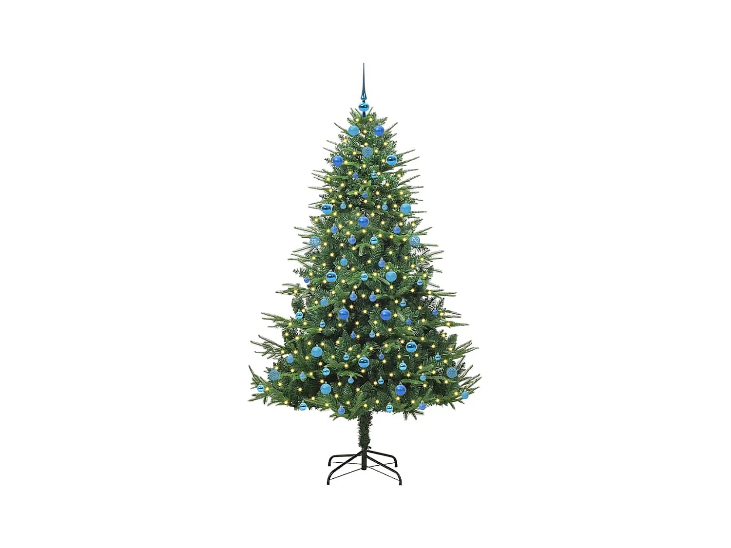Sapin de Noël artificiel pré-éclairé avec set de boules Vert