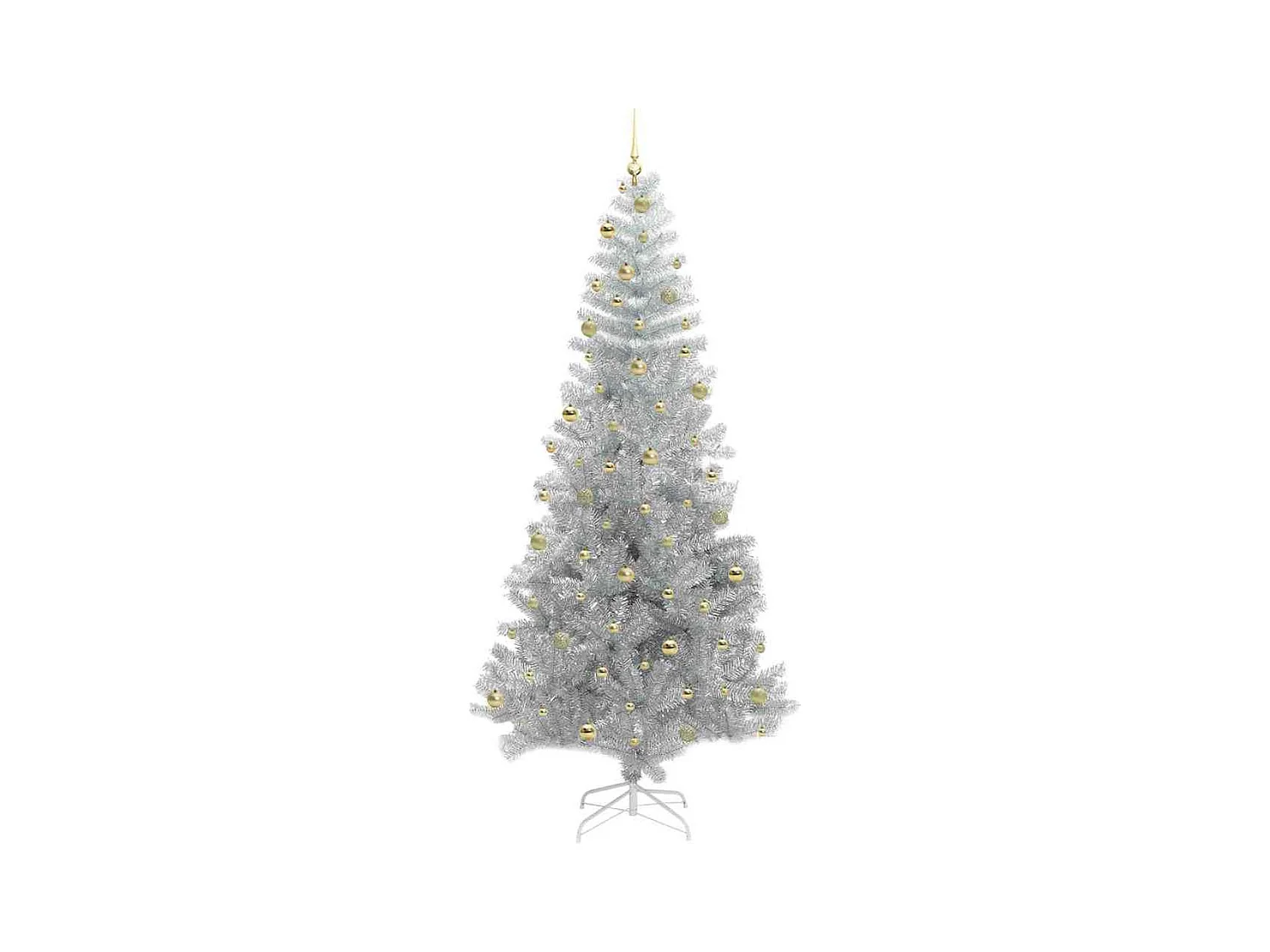 Sapin de Noël avec 300 LED avec support Argent 240 cm PET