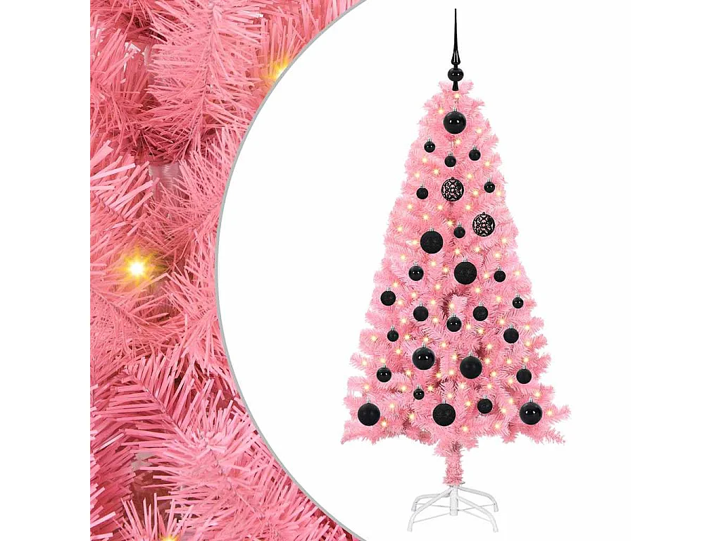 Kerstboom met 150 LED met standaard Roze 150 cm PVC