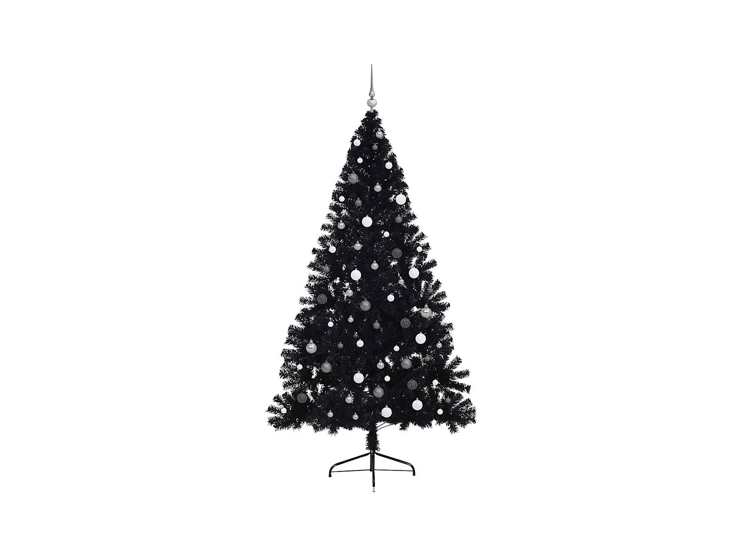 Sapin de Noël artificiel pré-éclairé Noir 240 cm PVC