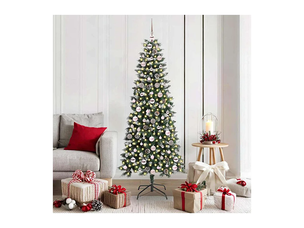 Sapin de Noël artificiel avec 300 LED Vert 76 x 76 x 180 cm