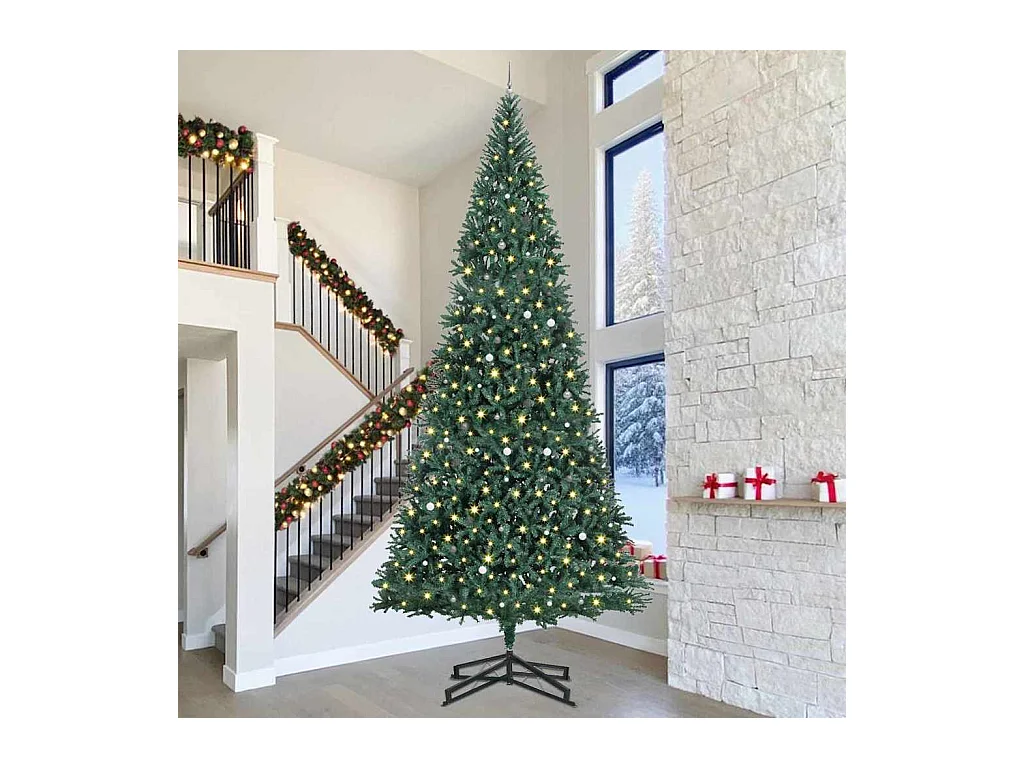 Arbre de Noël artificiel pré-éclairé avec ensemble de boules