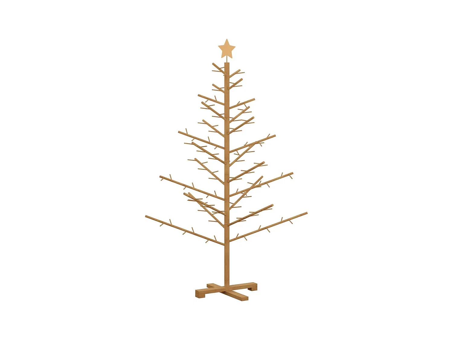 Arbre de Noël en bois Marron 150 cm Bois massif en pin