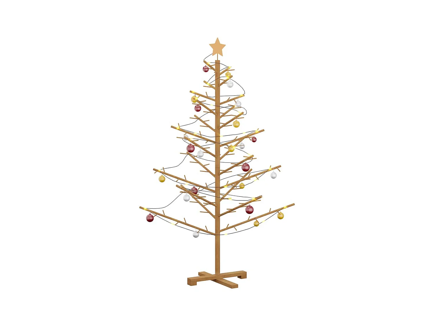 Arbre de Noël en bois Marron 150 cm Bois massif en pin
