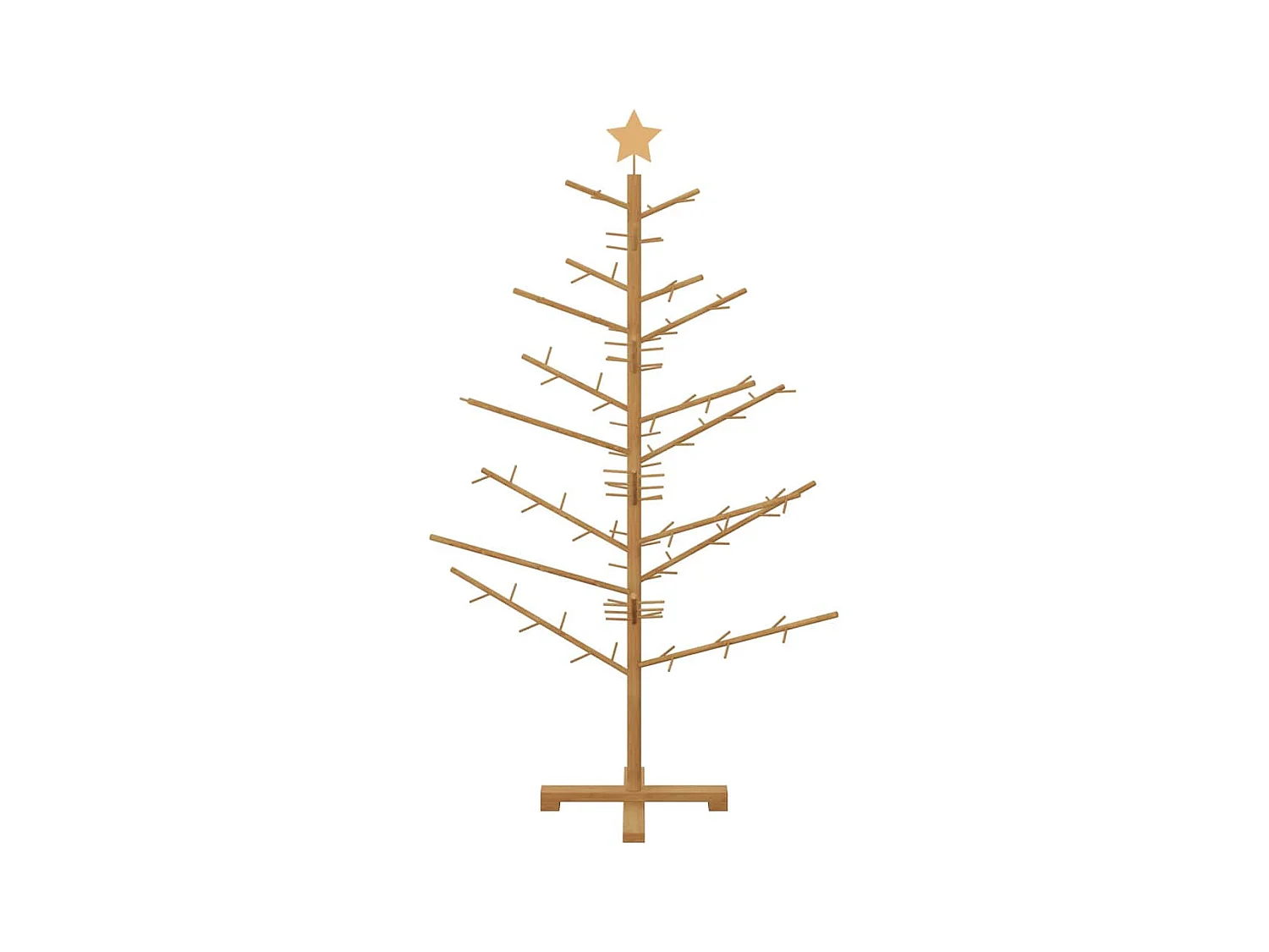 Arbre de Noël en bois Marron 150 cm Bois massif en pin