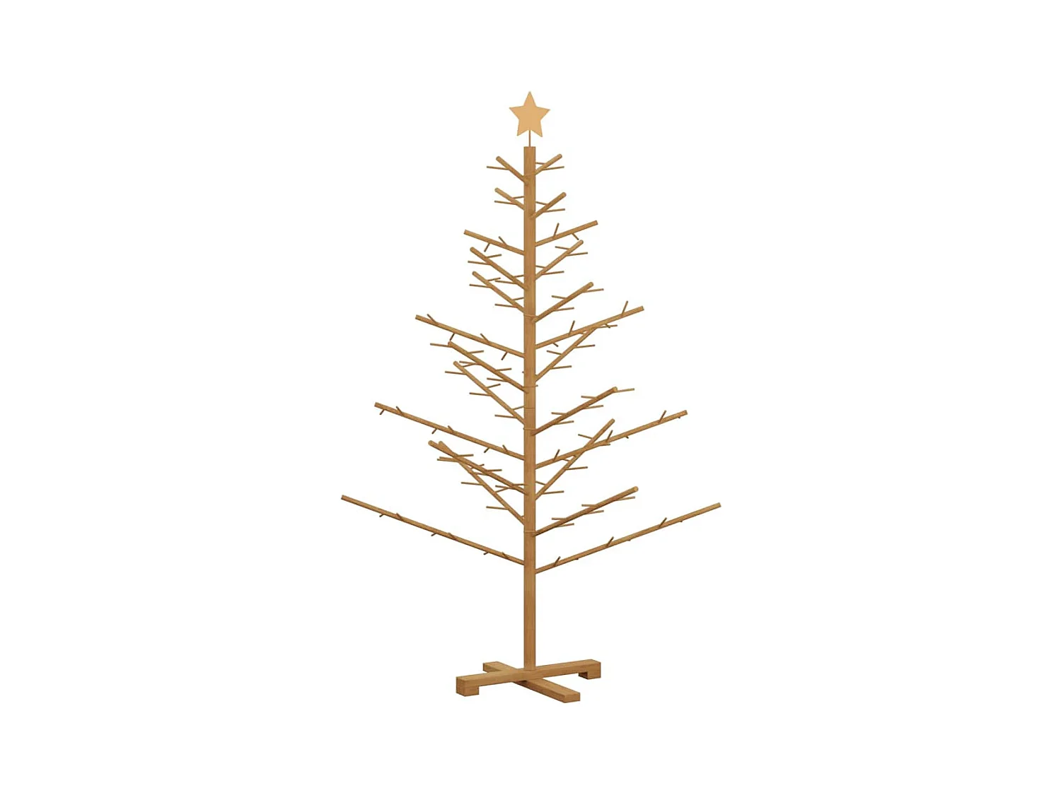 Arbre de Noël en bois Marron 150 cm Bois massif en pin