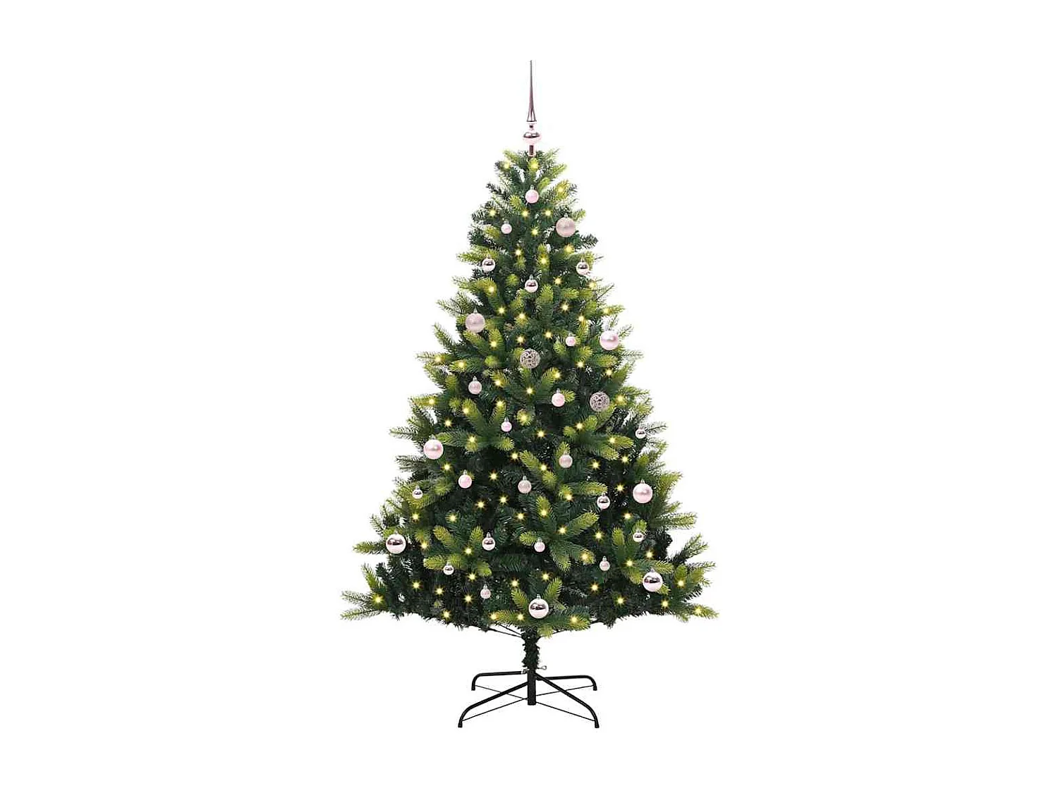 Kunstmatige Gehingde Kerstboom 150 LEDs Groen 150 cm PVC en PE