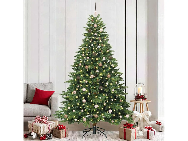 Kunstkerstboom met 300 LED met standaard Groen 240 cm PE en PVC