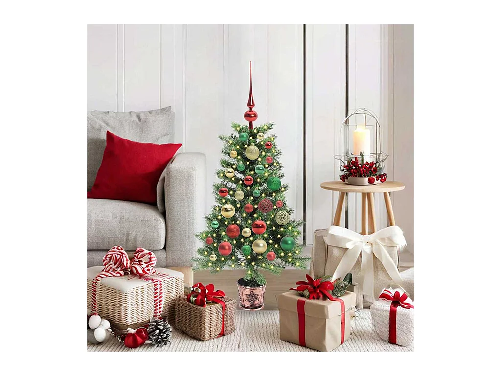 Árbol de Navidad con 150 LED con soporte Verde 90 cm PE