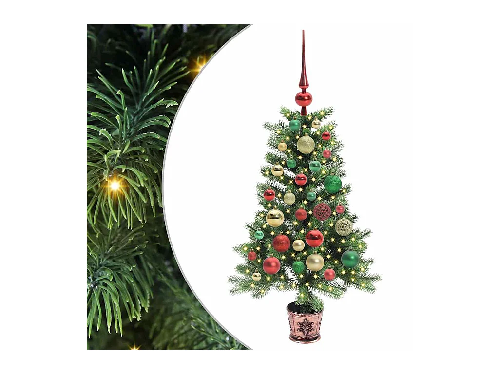 Árbol de Navidad con 150 LED con soporte Verde 90 cm PE