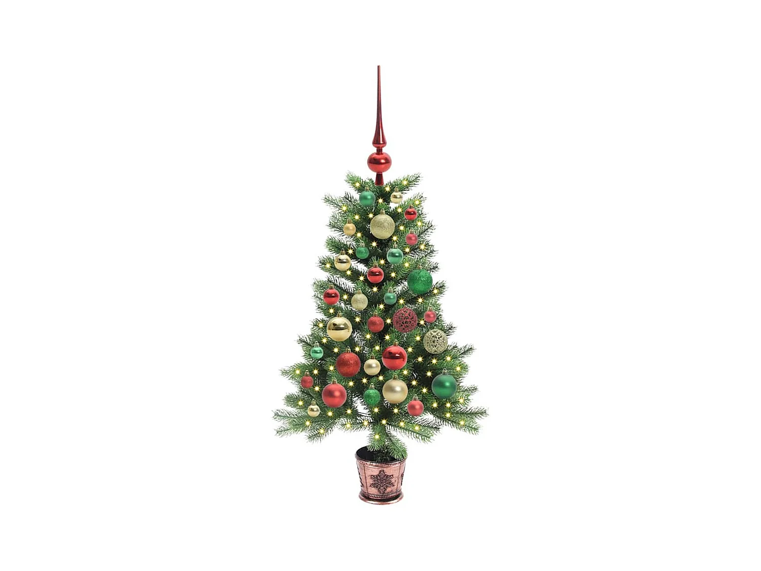 Árbol de Navidad con 150 LED con soporte Verde 90 cm PE