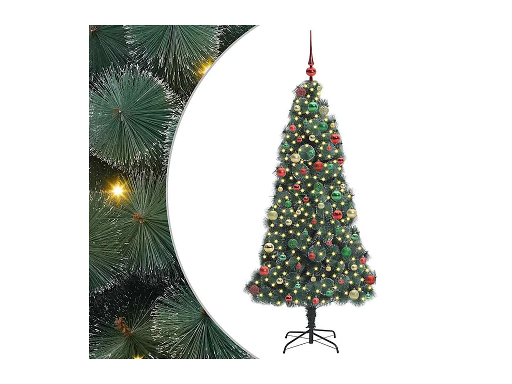 Arbre de Noël artificiel pré-éclairé avec ensemble de boules