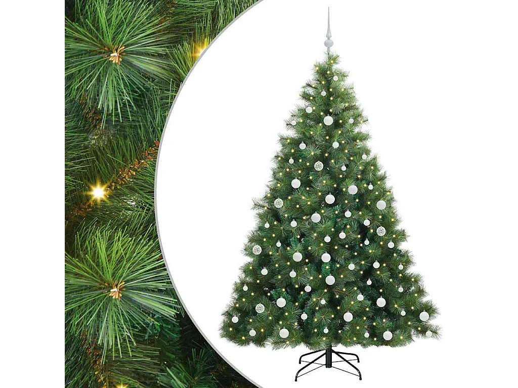 Árvore de Natal Artificial com 300 LEDs Verde 180 cm PE e PVC