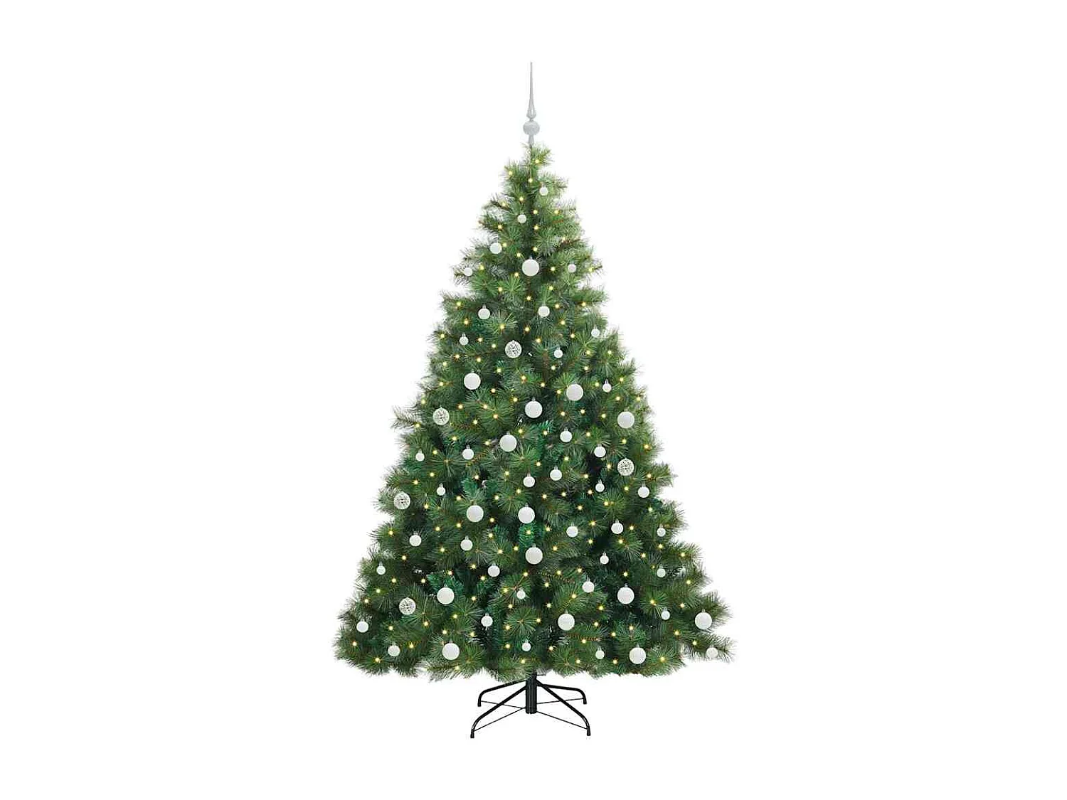 Árvore de Natal Artificial com 300 LEDs Verde 180 cm PE e PVC