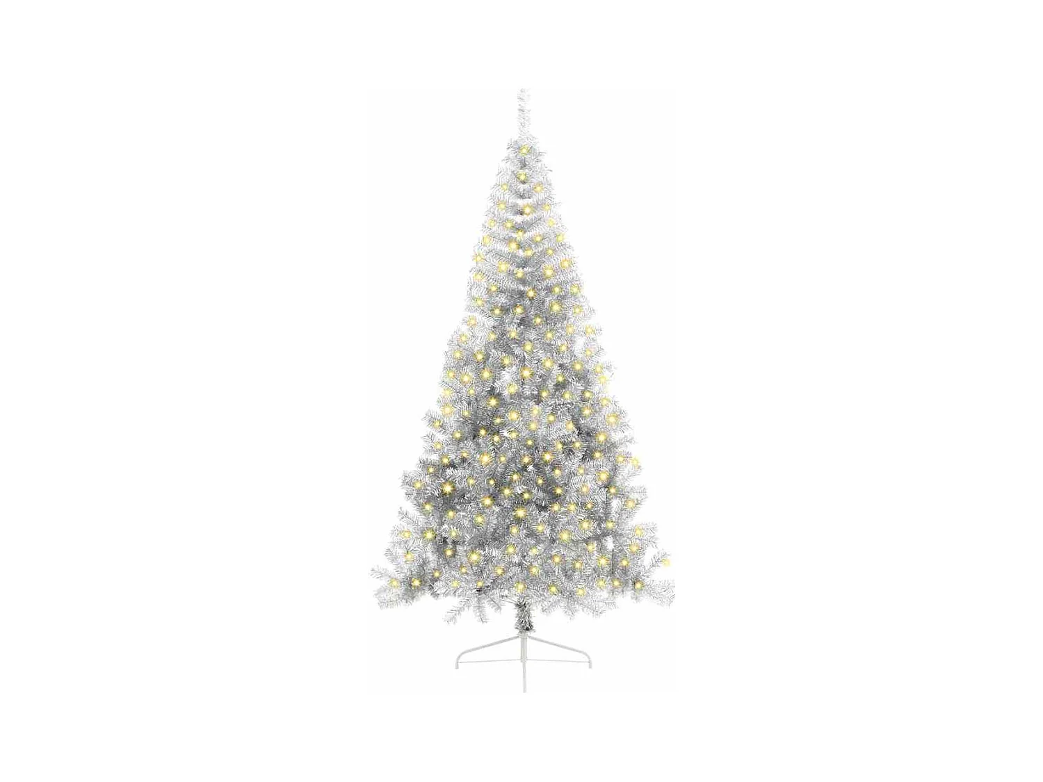Sapin de Noël artificiel pré-éclairé Argent 240 cm PET