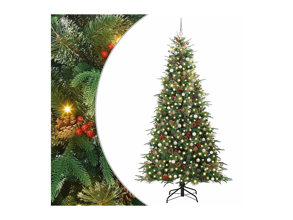 Kunstmatige Hinged Kerstboom met 300 LED Groen 240 cm PE en PVC