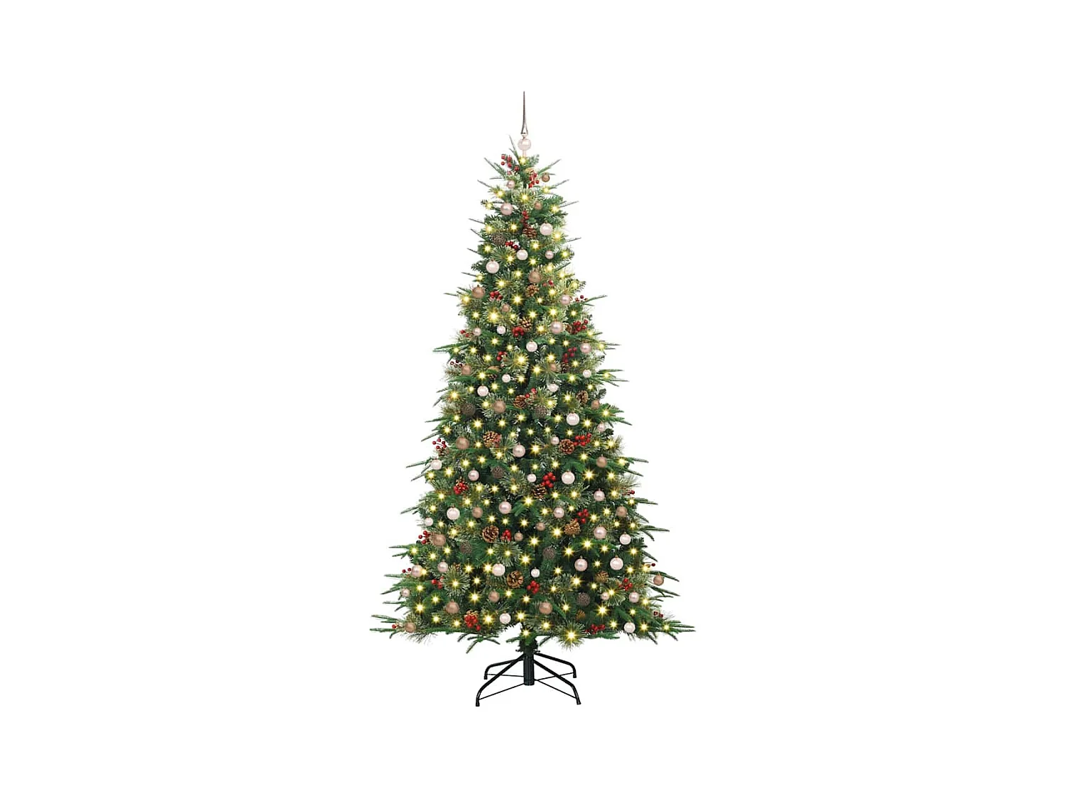 Kunstmatige Hinged Kerstboom met 300 LED Groen 240 cm PE en PVC