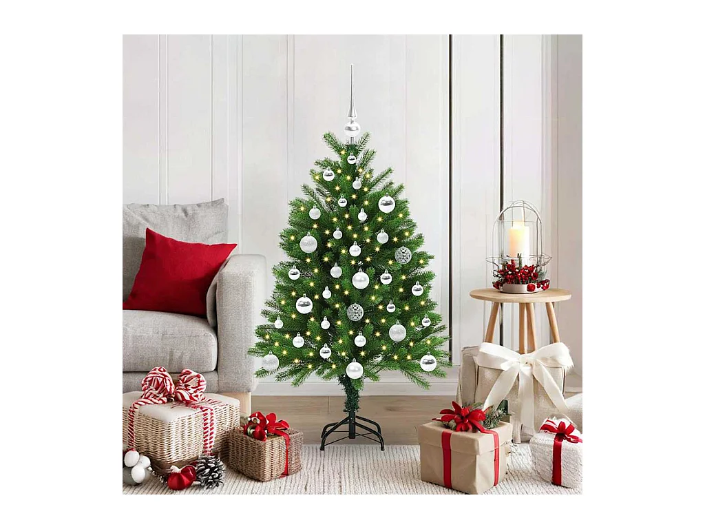 Sapin de Noël avec 150 LED avec support Vert 120 cm PE
