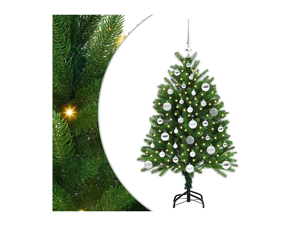 Sapin de Noël avec 150 LED avec support Vert 120 cm PE