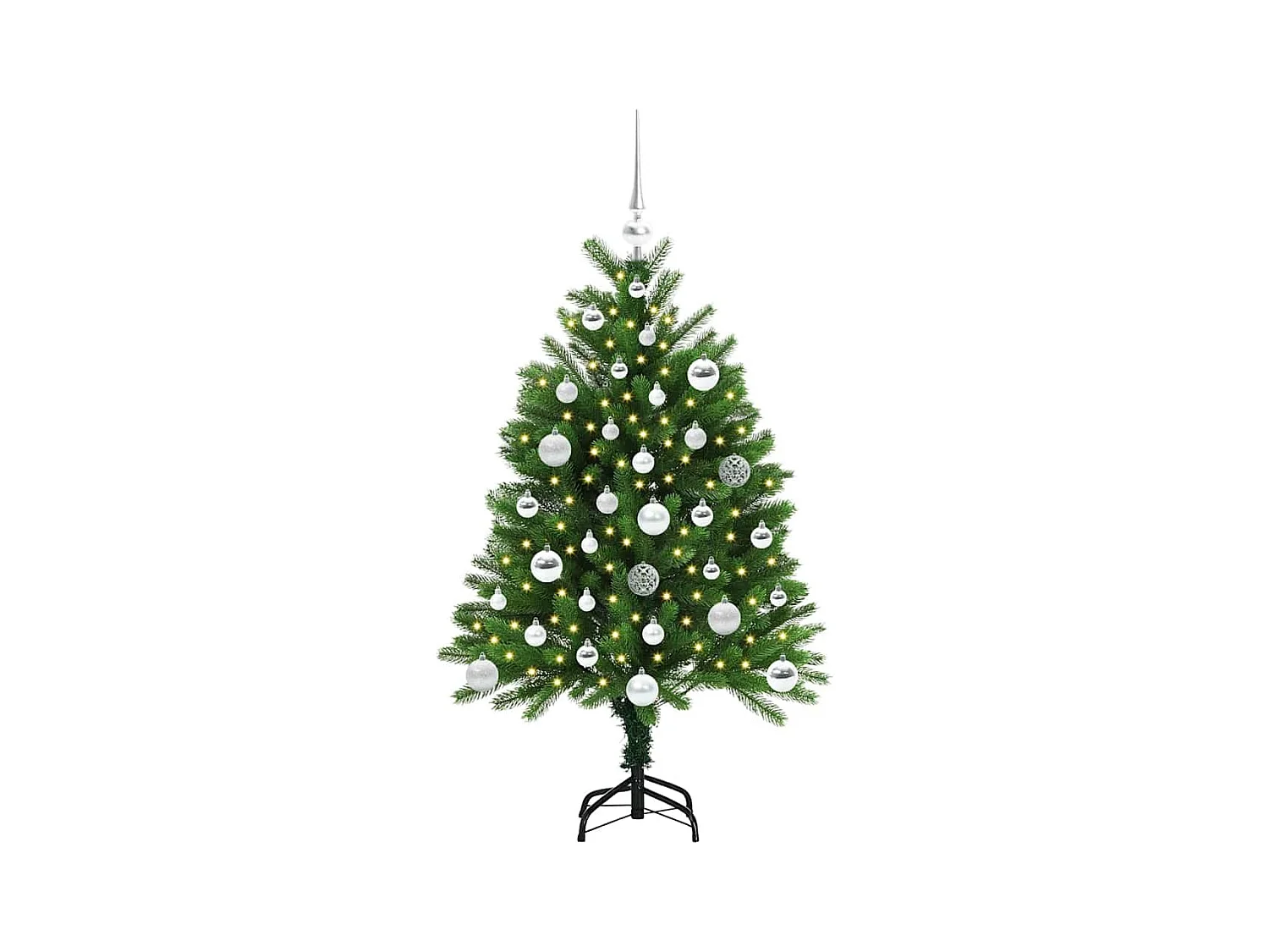 Sapin de Noël avec 150 LED avec support Vert 120 cm PE