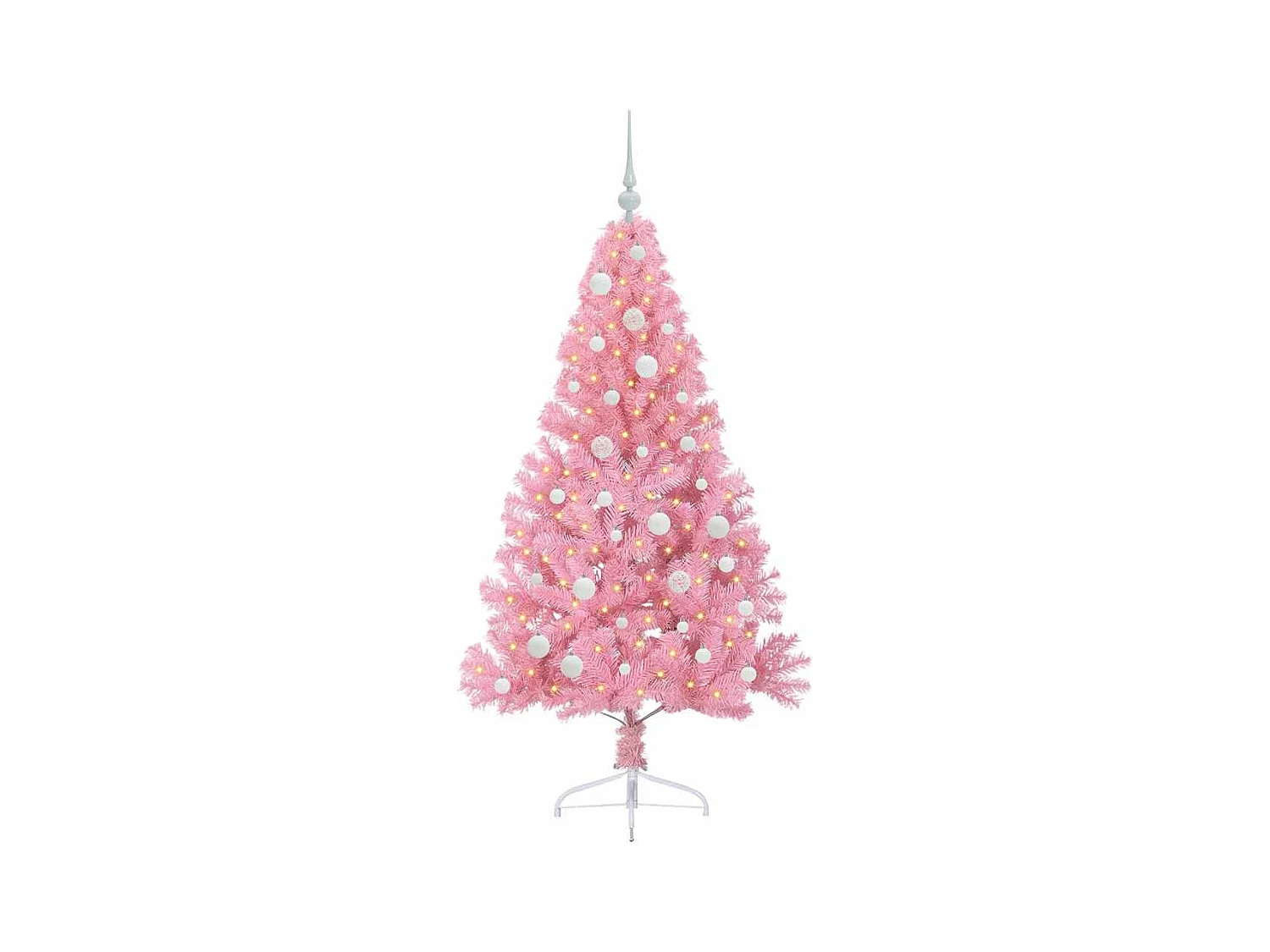 Sapin de Noël artificiel pré-éclairé Rose 150 cm PVC