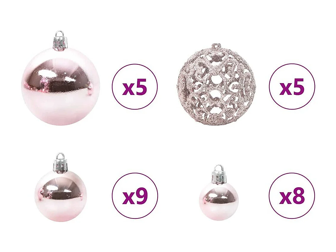 Sapin de Noël artificiel pré-éclairé avec set de boules Vert