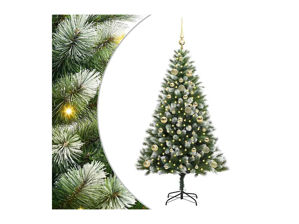 Kunstmatige scharnierende Kerstboom met gevlochten sneeuw