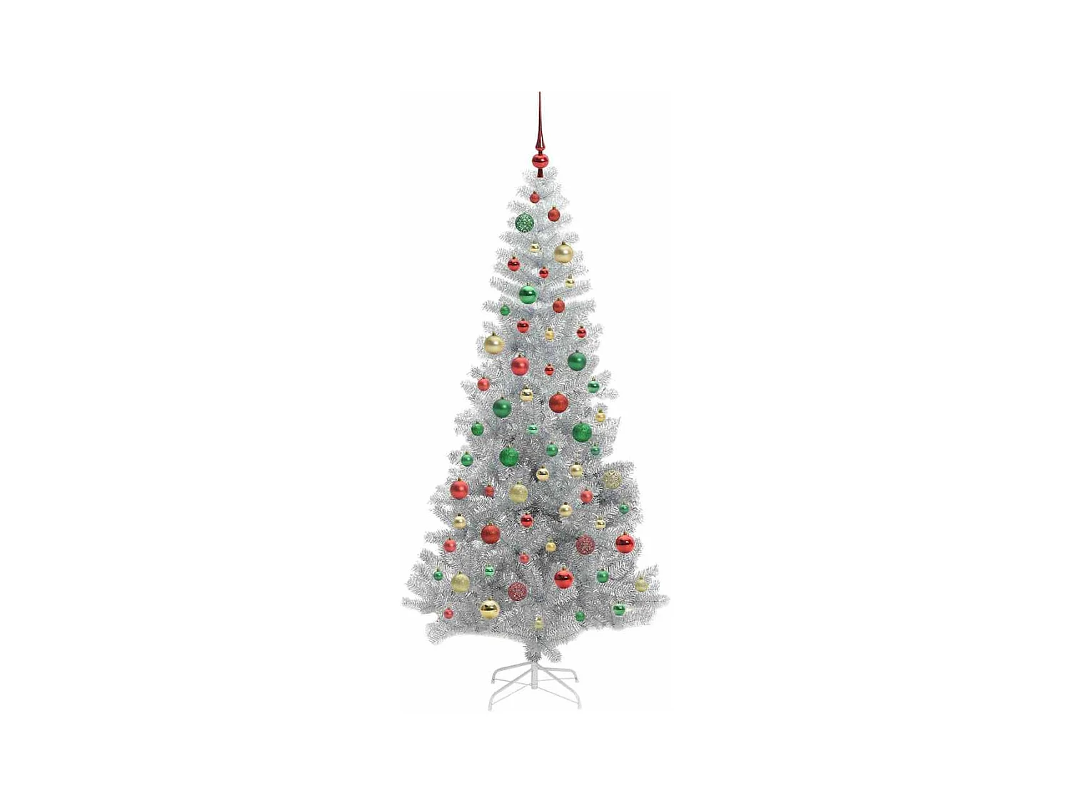 Árbol de Navidad con 300 LED con soporte Plateado 180 cm PET