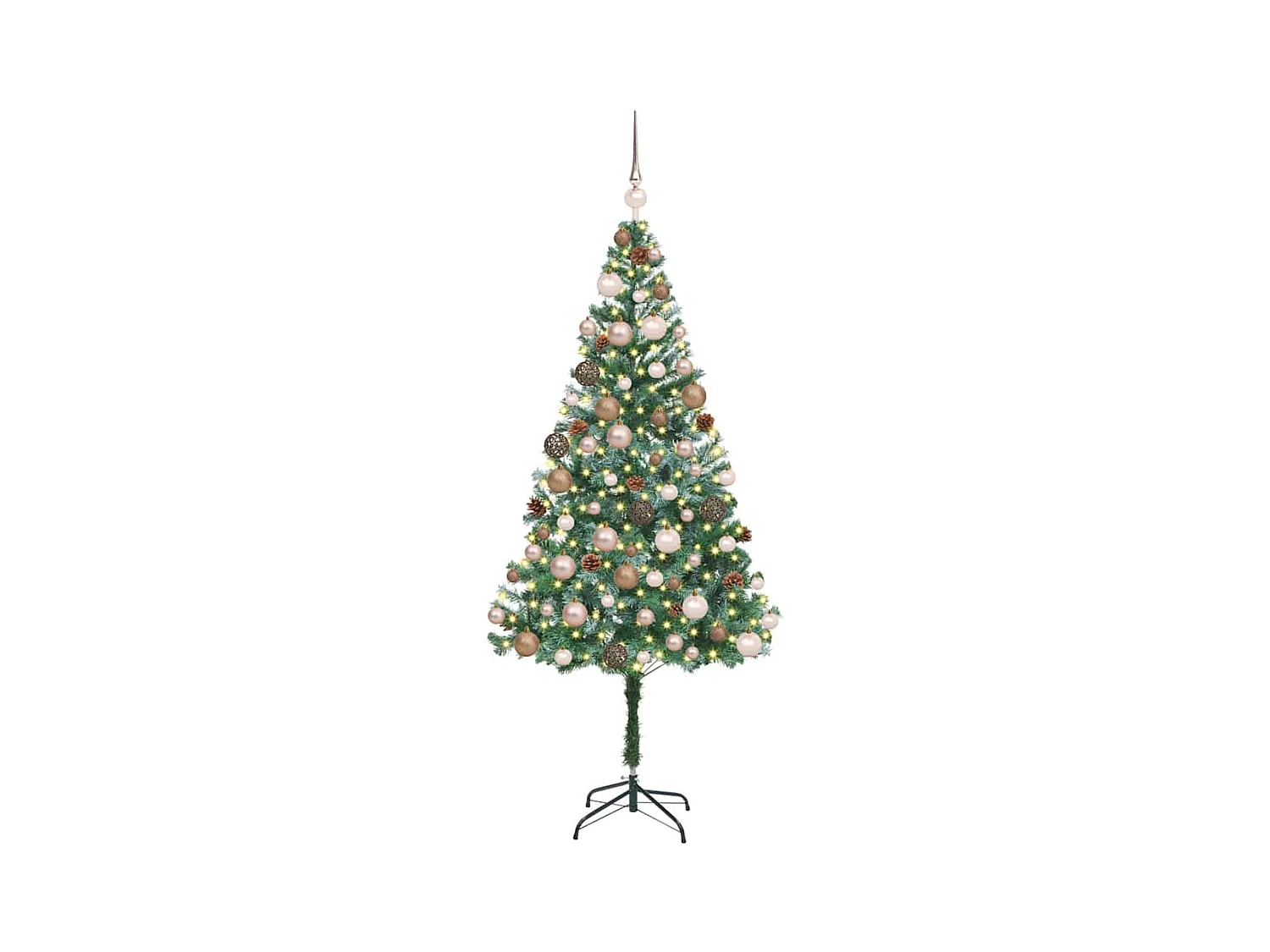 Sapin de Noël artificiel avec 300 LED Vert 180 cm PVC et Acier