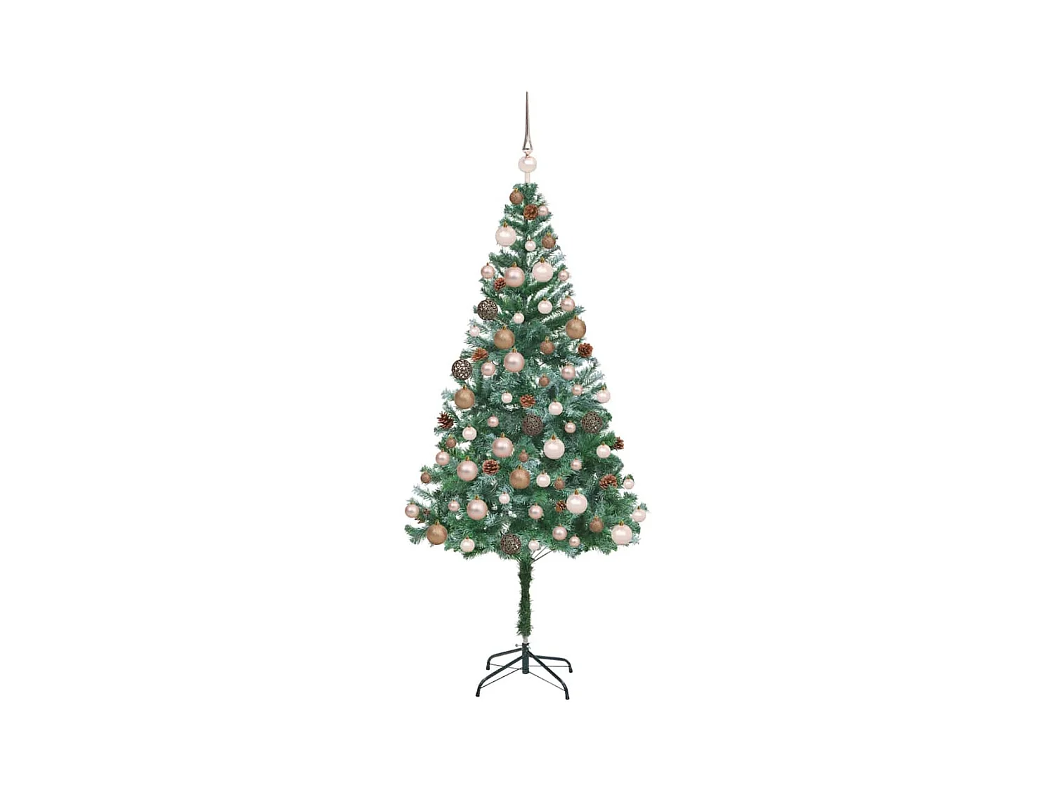 Sapin de Noël artificiel avec 300 LED Vert 180 cm PVC et Acier