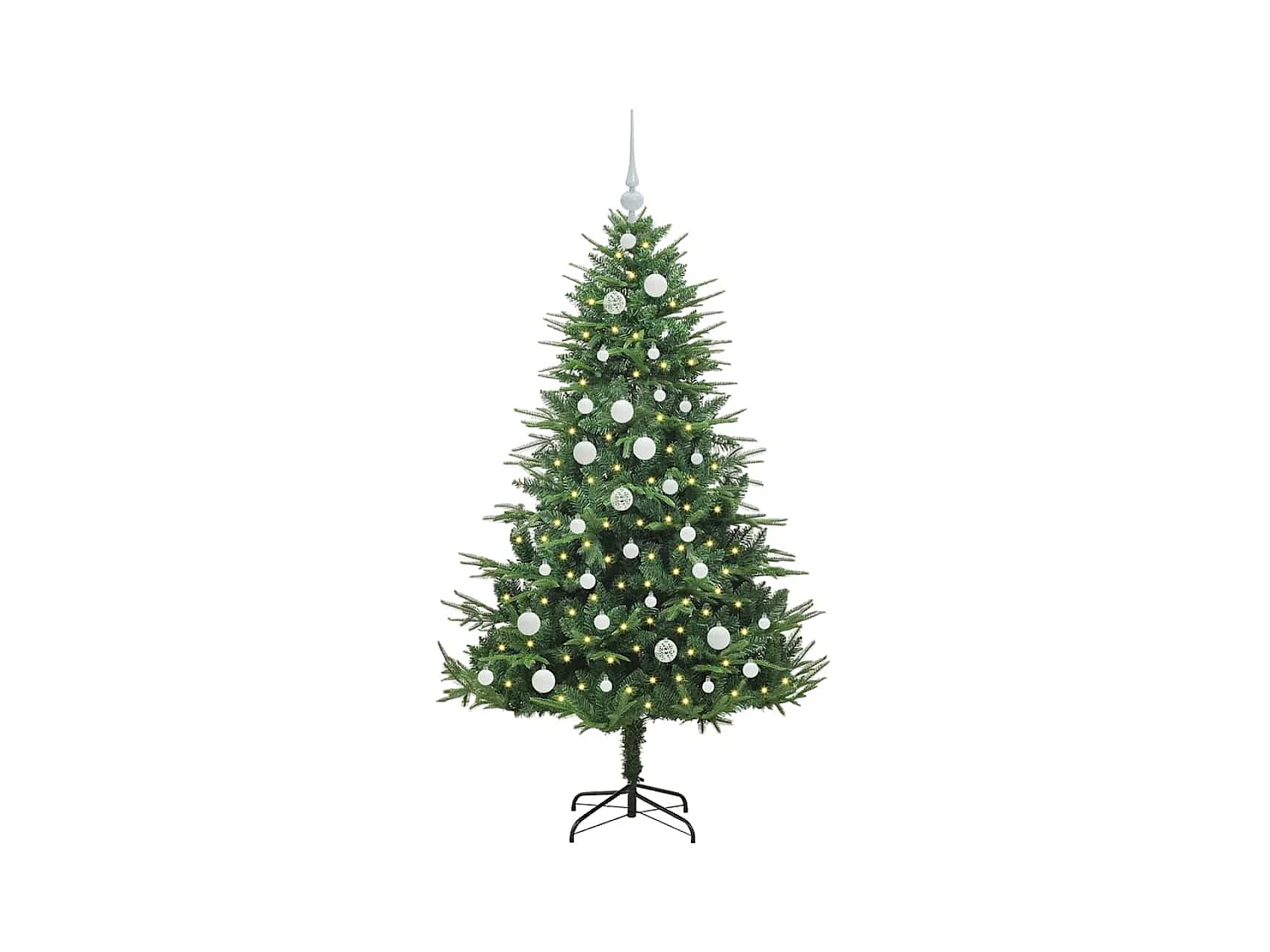 Sapin de Noël artificiel pré-éclairé avec set de boules Vert