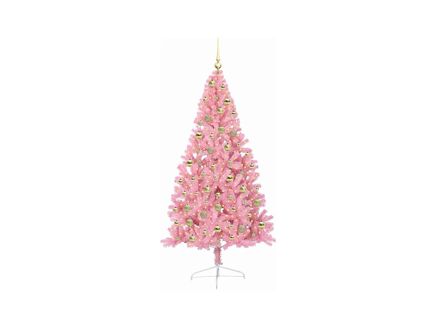 Sapin de Noël artificiel pré-éclairé Rose 180 cm PVC