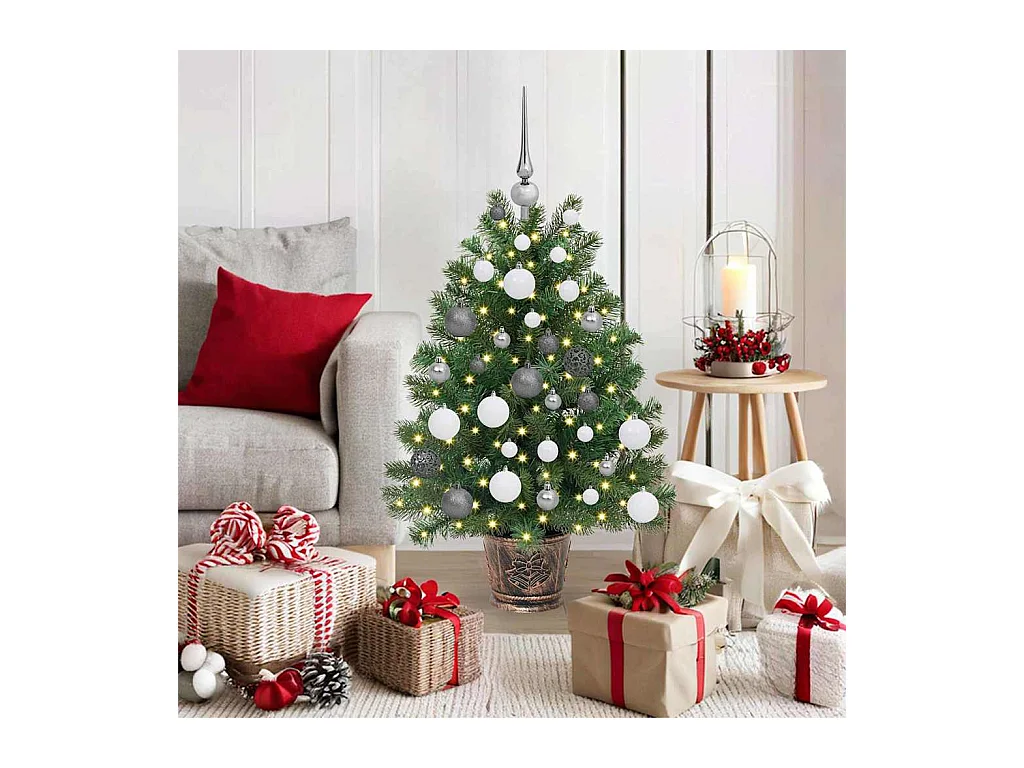 Sapin de Noël artificiel avec 150 LED Vert 90 cm PE et PVC