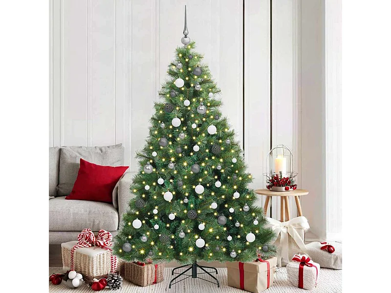 Kunstkerstboom met 300 LED met standaard Groen 180 cm PE en PVC