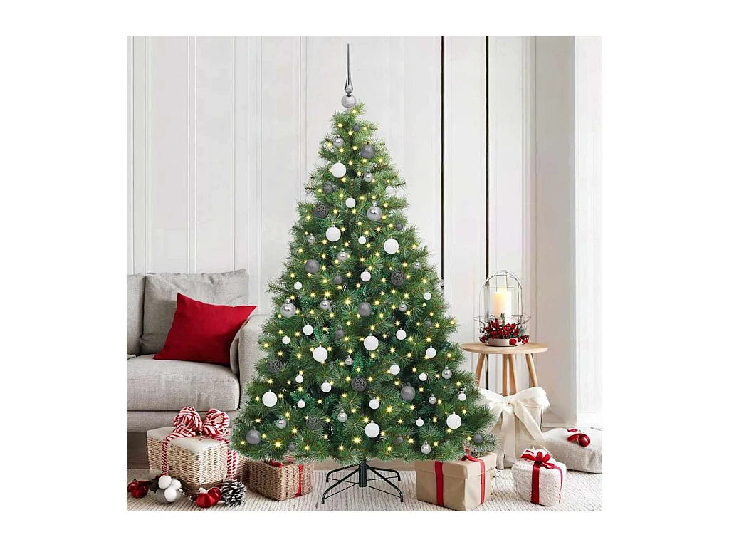 Kunstkerstboom met 300 LED met standaard Groen 180 cm PE en PVC