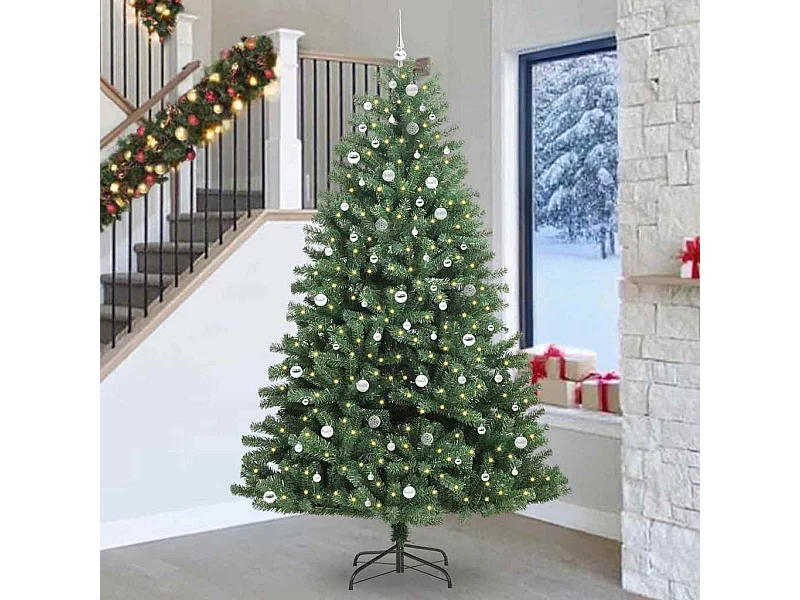 Kunstmatige Hinged Kerstboom Groen 270 cm PVC en Metalen