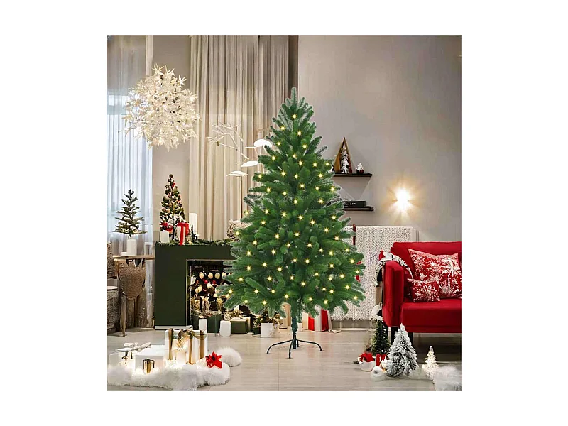 Árbol de Navidad con 300 LED con soporte Verde 180 cm PE
