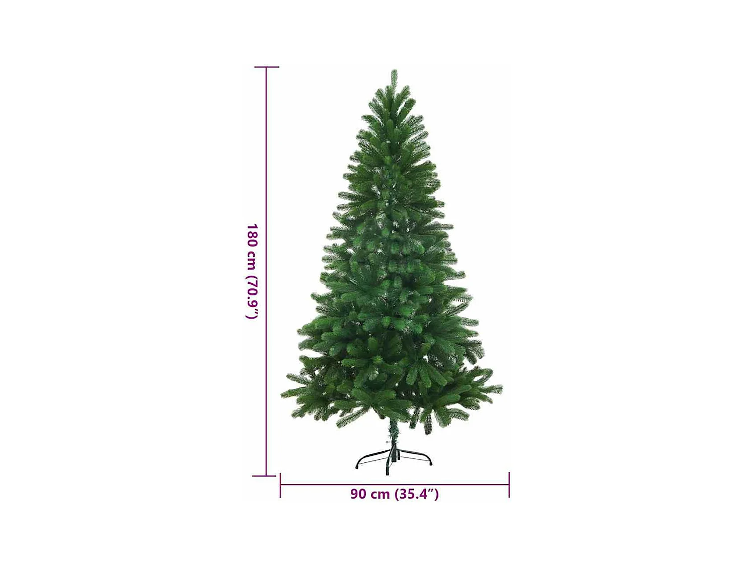 Árbol de Navidad con 300 LED con soporte Verde 180 cm PE