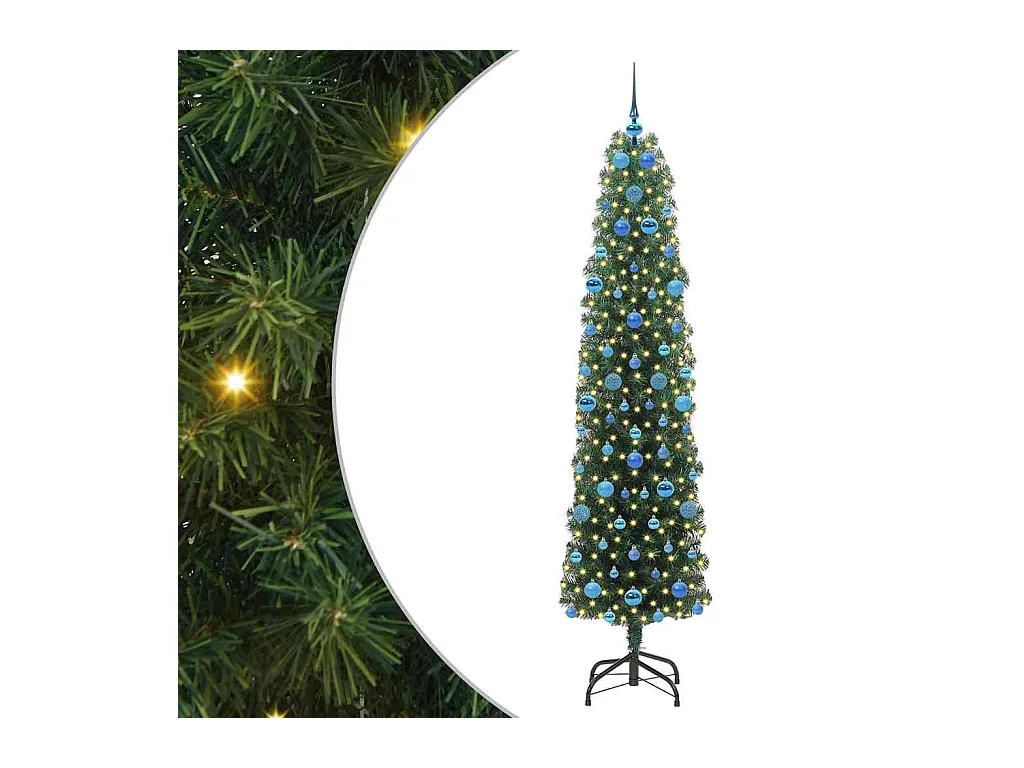 Árbol de Navidad artificial Verde 210 cm PVC, Acero y Plástico
