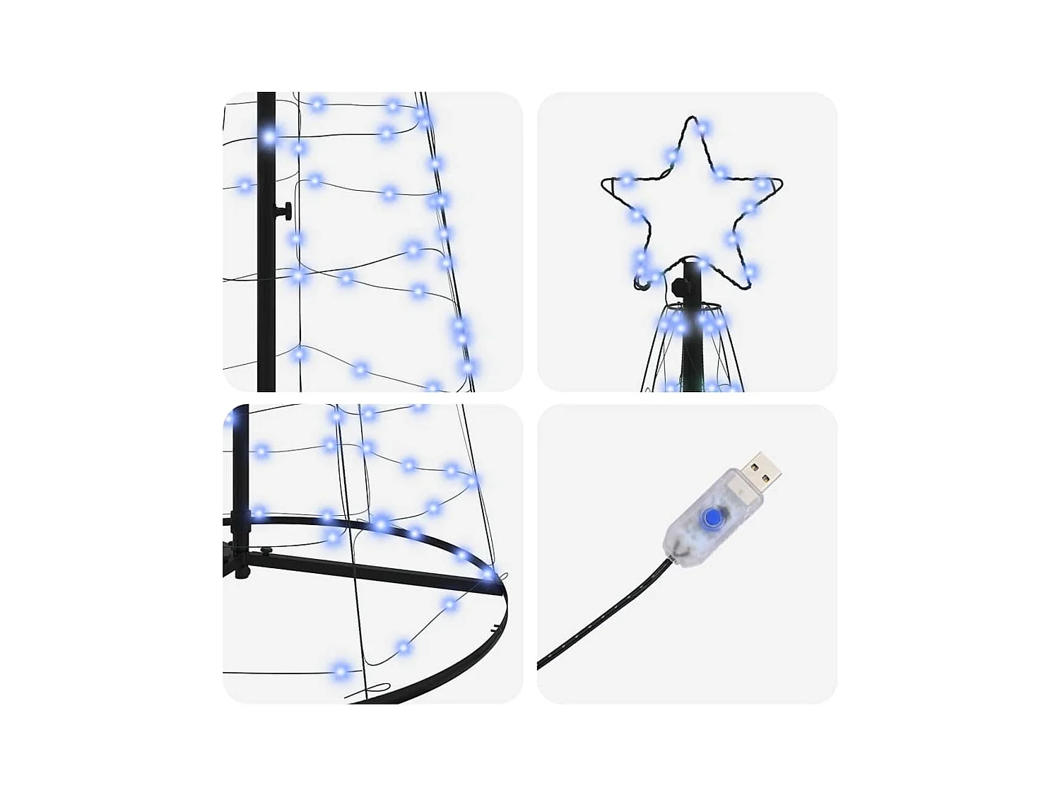 Árbol de Navidad LED con 800 LED con soporte Azul 400 cm Hierro