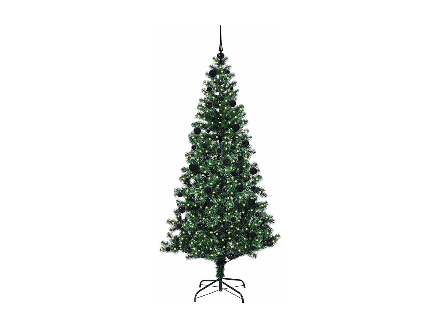 Árvore de Natal Artificial Pré-iluminada Verde 210 cm