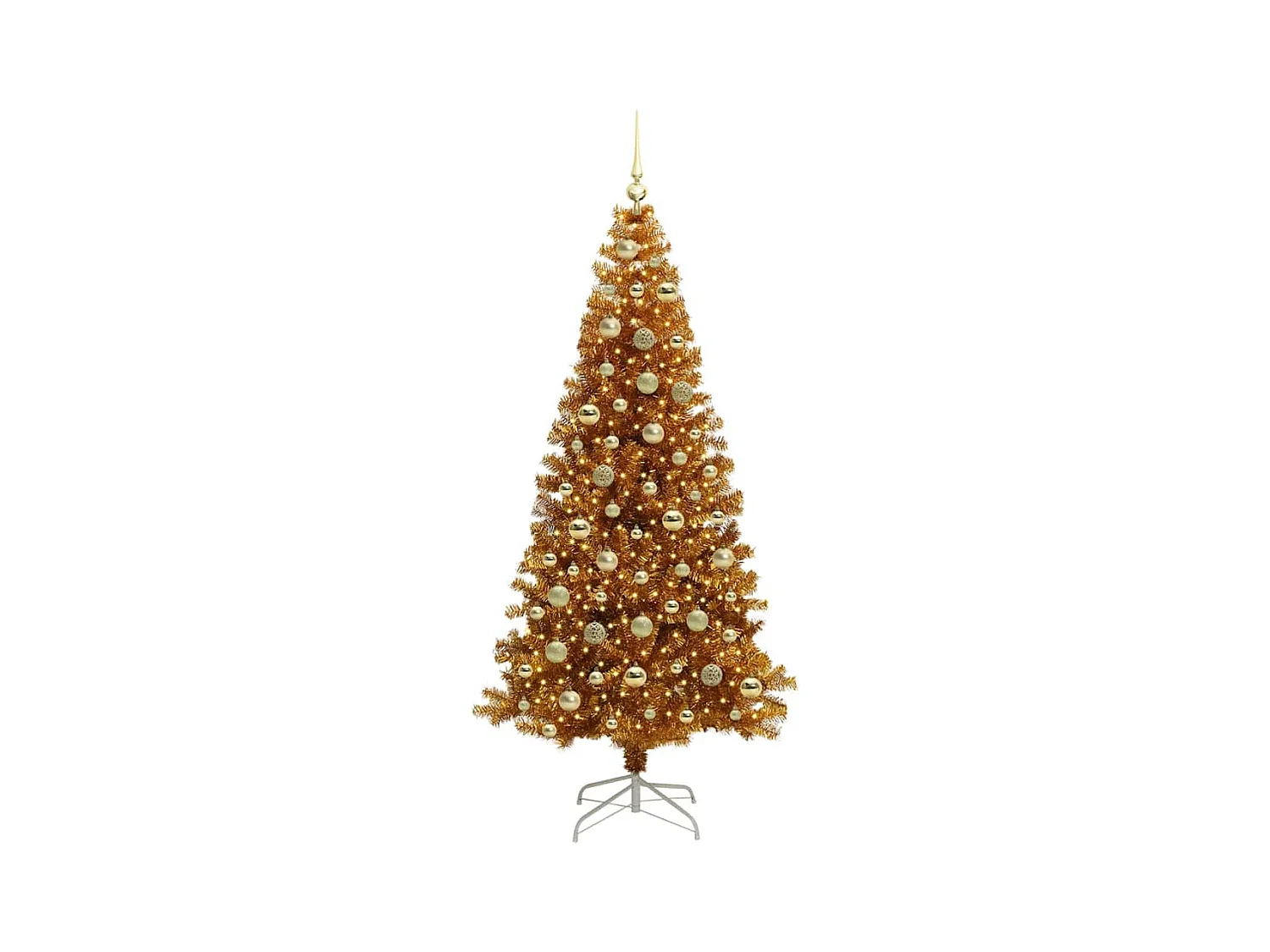 Árbol de Navidad con 300 LED con soporte Dorado 210 cm PET