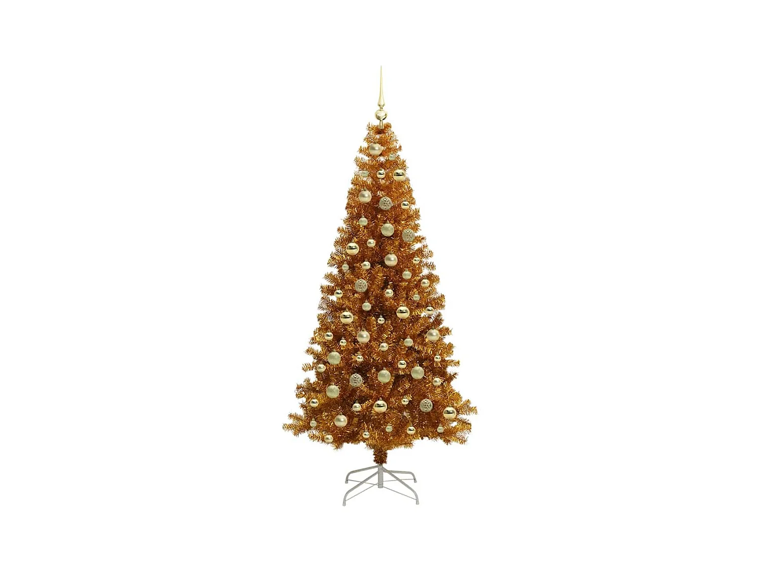 Árbol de Navidad con 300 LED con soporte Dorado 210 cm PET