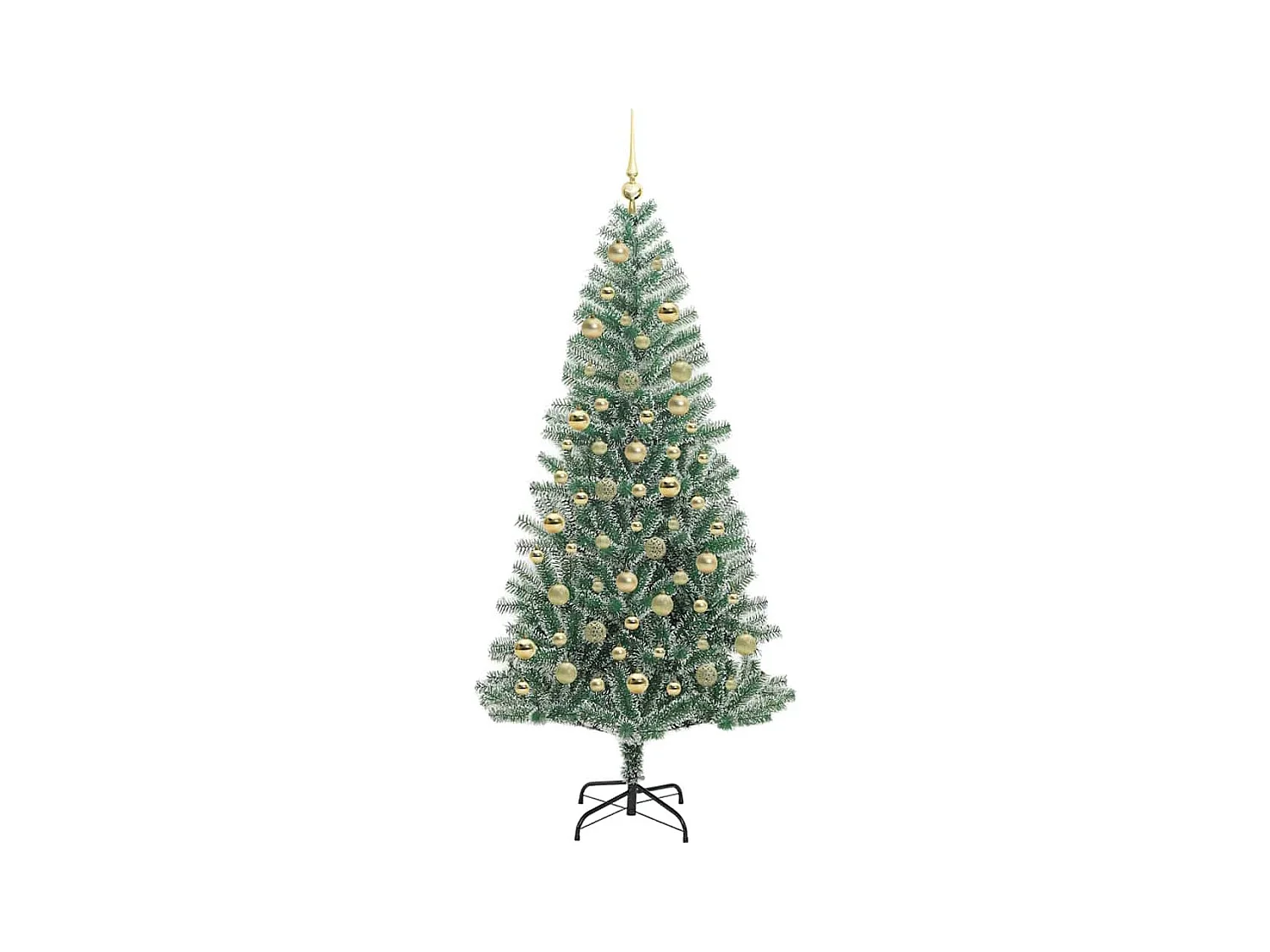 Árbol de Navidad Artificial Nevado con Luz LED Verde y 210 cm