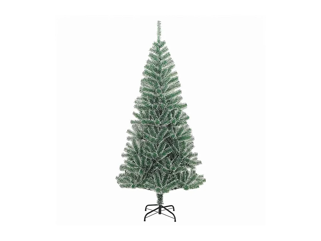 Árbol de Navidad Artificial Nevado con Luz LED Verde y 210 cm