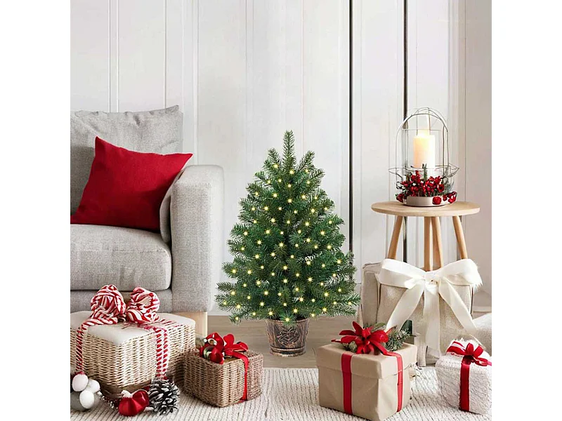 Kunstkerstboom met 150 LED met standaard Groen 65 cm PE en PVC