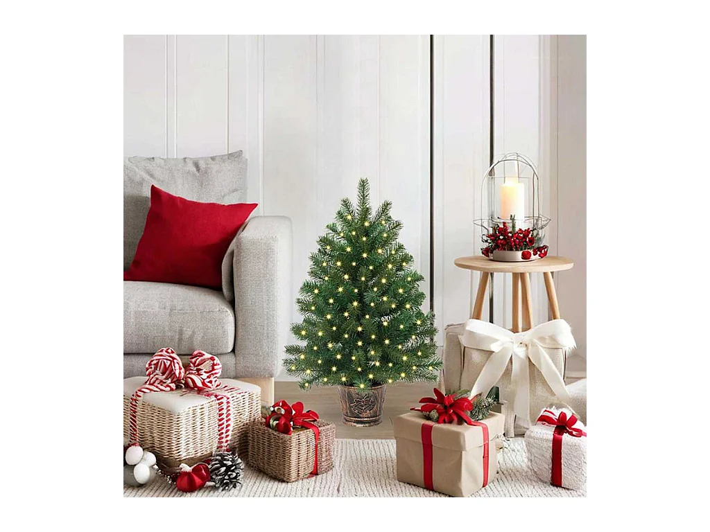 Kunstkerstboom met 150 LED met standaard Groen 65 cm PE en PVC