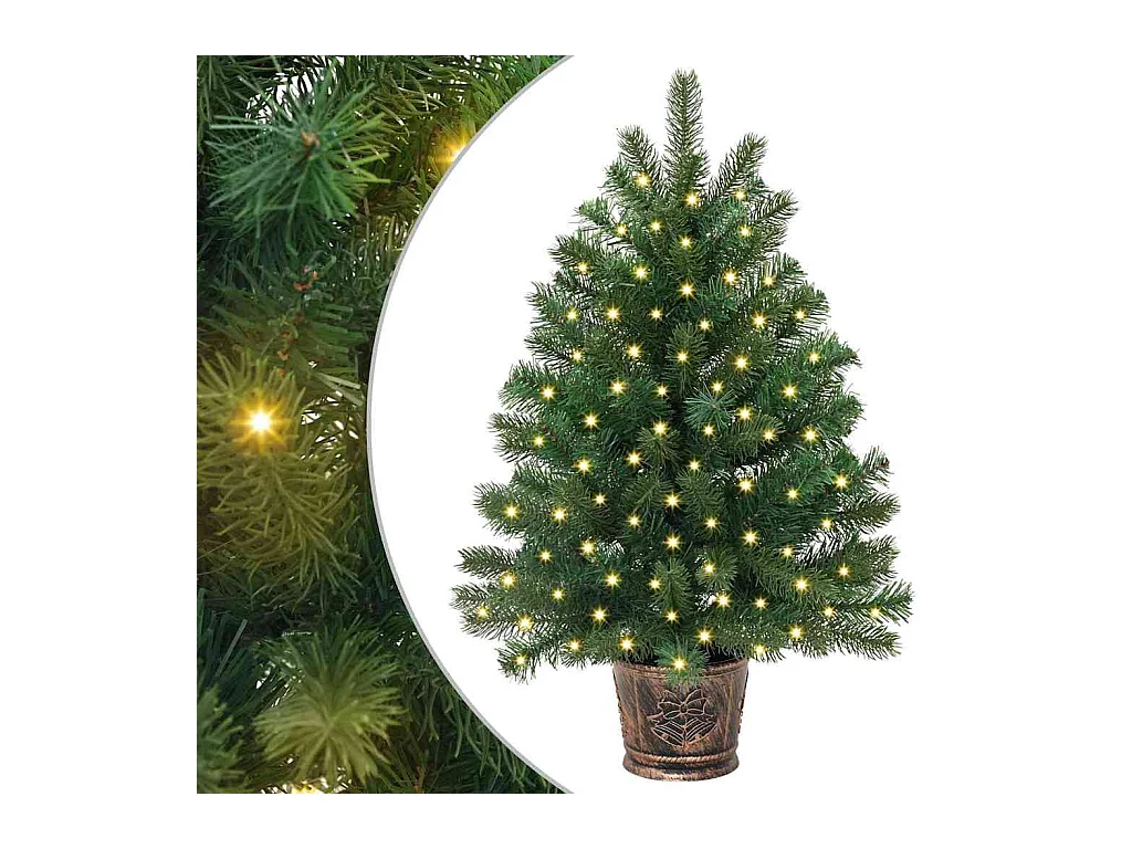 Kunstkerstboom met 150 LED met standaard Groen 65 cm PE en PVC