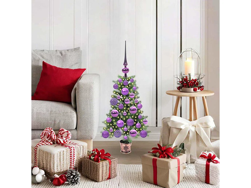 Sapin de Noël avec 150 LED avec support Vert 65 cm PE