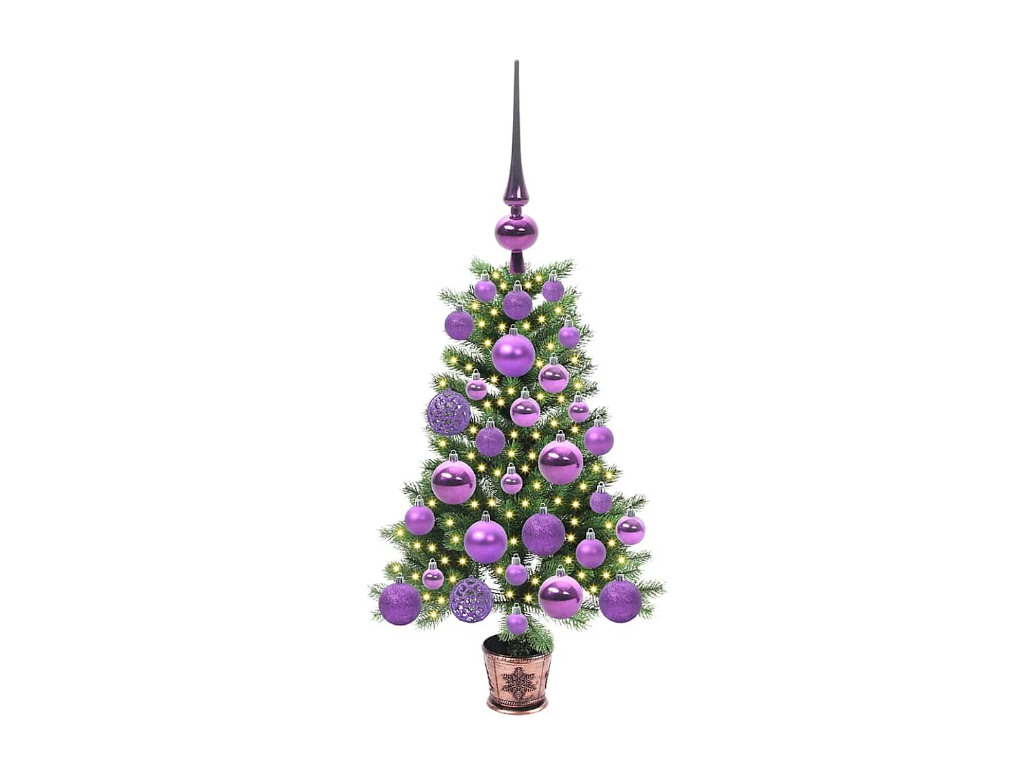 Sapin de Noël avec 150 LED avec support Vert 65 cm PE